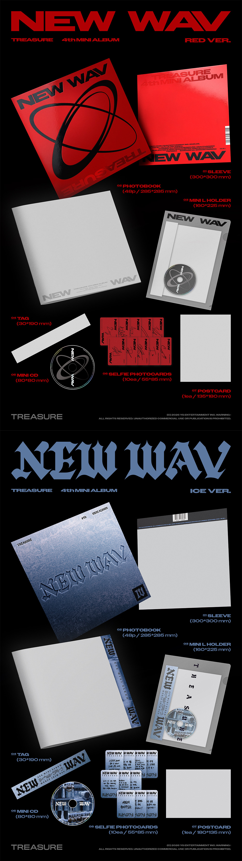 TREASURE  4th MINI ALBUM [NEW WAV] RED/ICE VER.